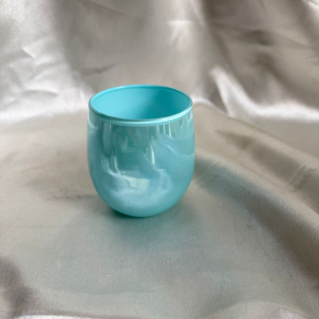 Holographic blue candle jar