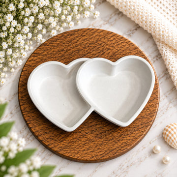 Dual heart candle plate