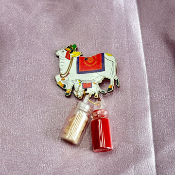 Kumkum chawal bottle set cow