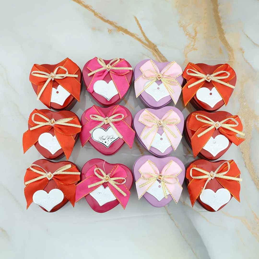 Heart shape Best wishes tin jar