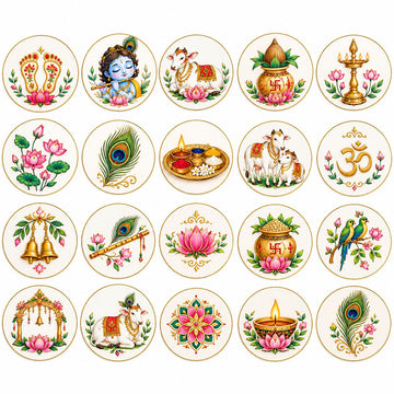 Mix krishna peel off sticker customise 002