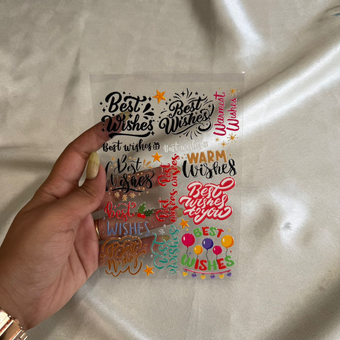 Best wishes peel off sticker