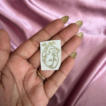 Heart metal sticker