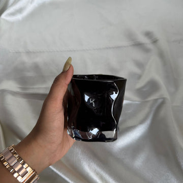 Uneven Black candle glass