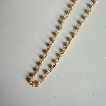 Designer gold pearl chain 002