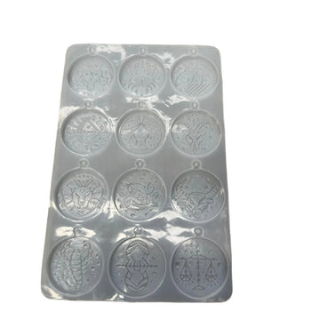 12 cavity zodiac sign keychain & pendant mould