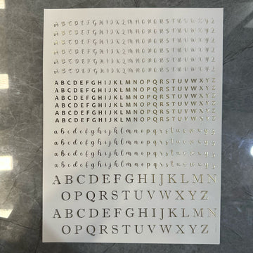 Gold embossed sheet alphabet 003