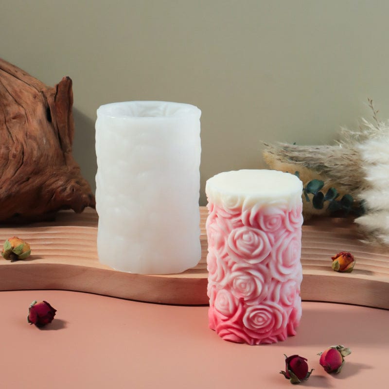 3d rose flower pillar candle mould