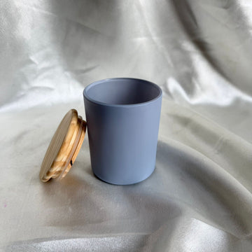 Wooden lid matte grey jar