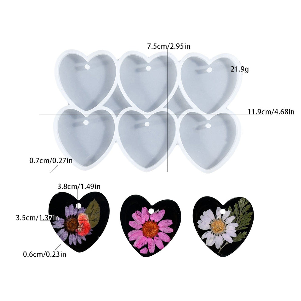 6 cavity heart mould