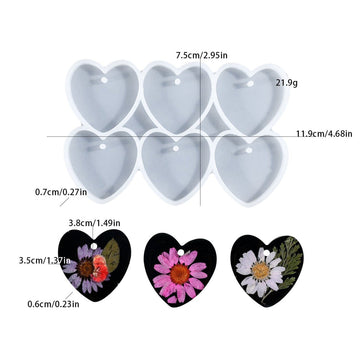 6 cavity heart mould