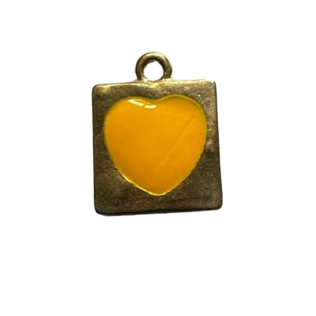 Square yellow heart charm