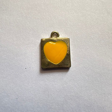 Square yellow heart charm