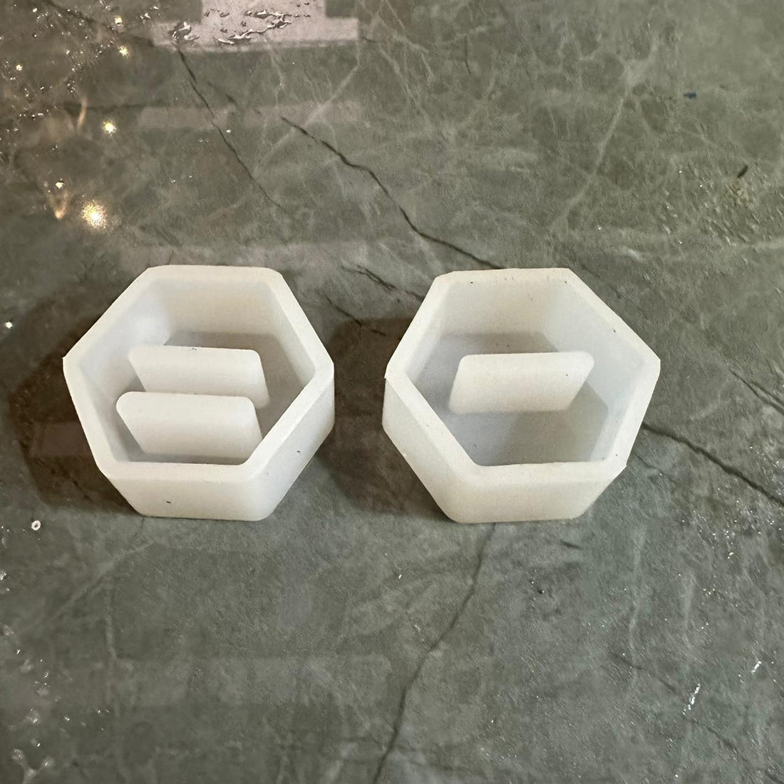 Ring holder mould hexagon set of 2