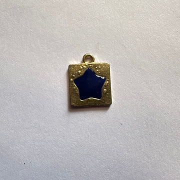 Square blue star charm