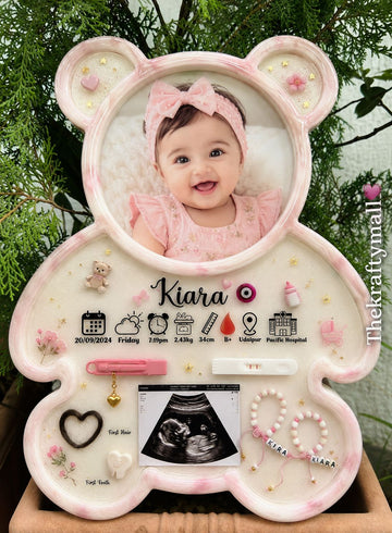 Teddy shape baby frame mdf