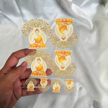 Buddha peel off sticker sheet A6