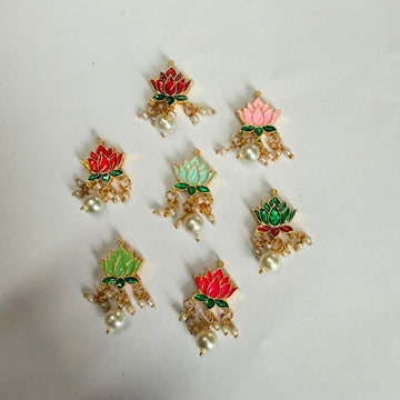 Lotus hanging kundan charm 004