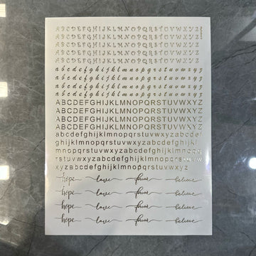 Gold embossed sheet alphabet 014