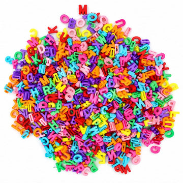 Multicolor Flat Alphabet beads