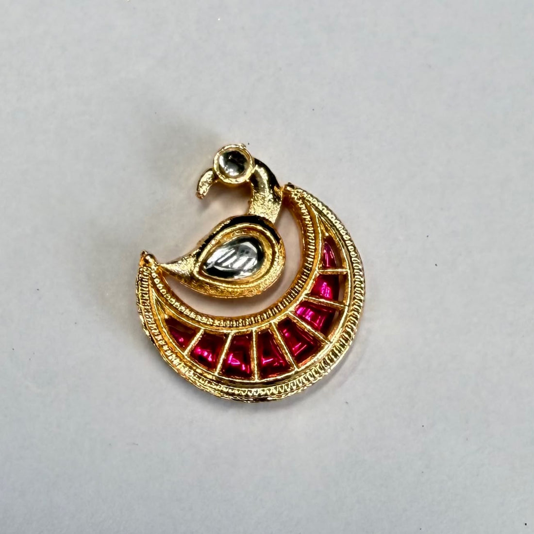 Peacock kundan charm A
