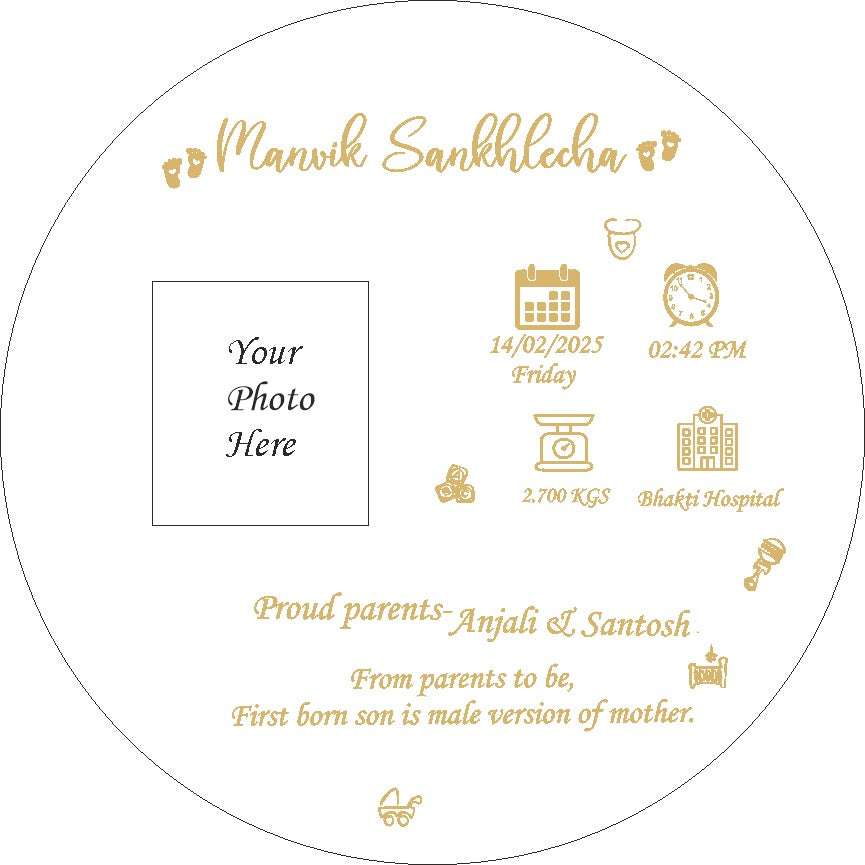 Custom baby details metal sticker