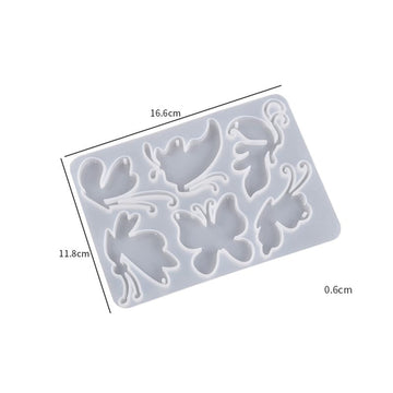 6 cavity Butterfly keychain pendant mould