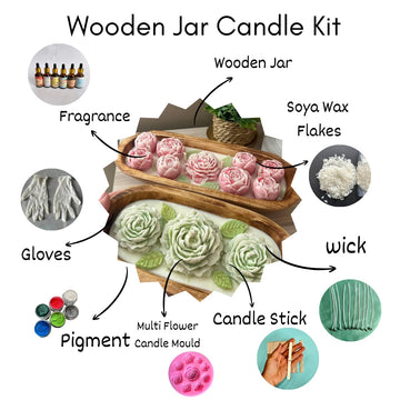 Wooden jar candle kit