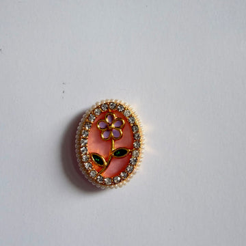 Oval Kundan rakhi charm 002