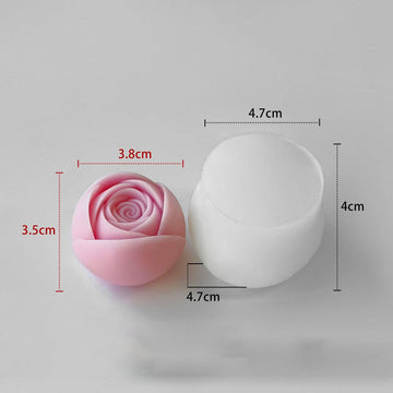 3d rose flower candle mould