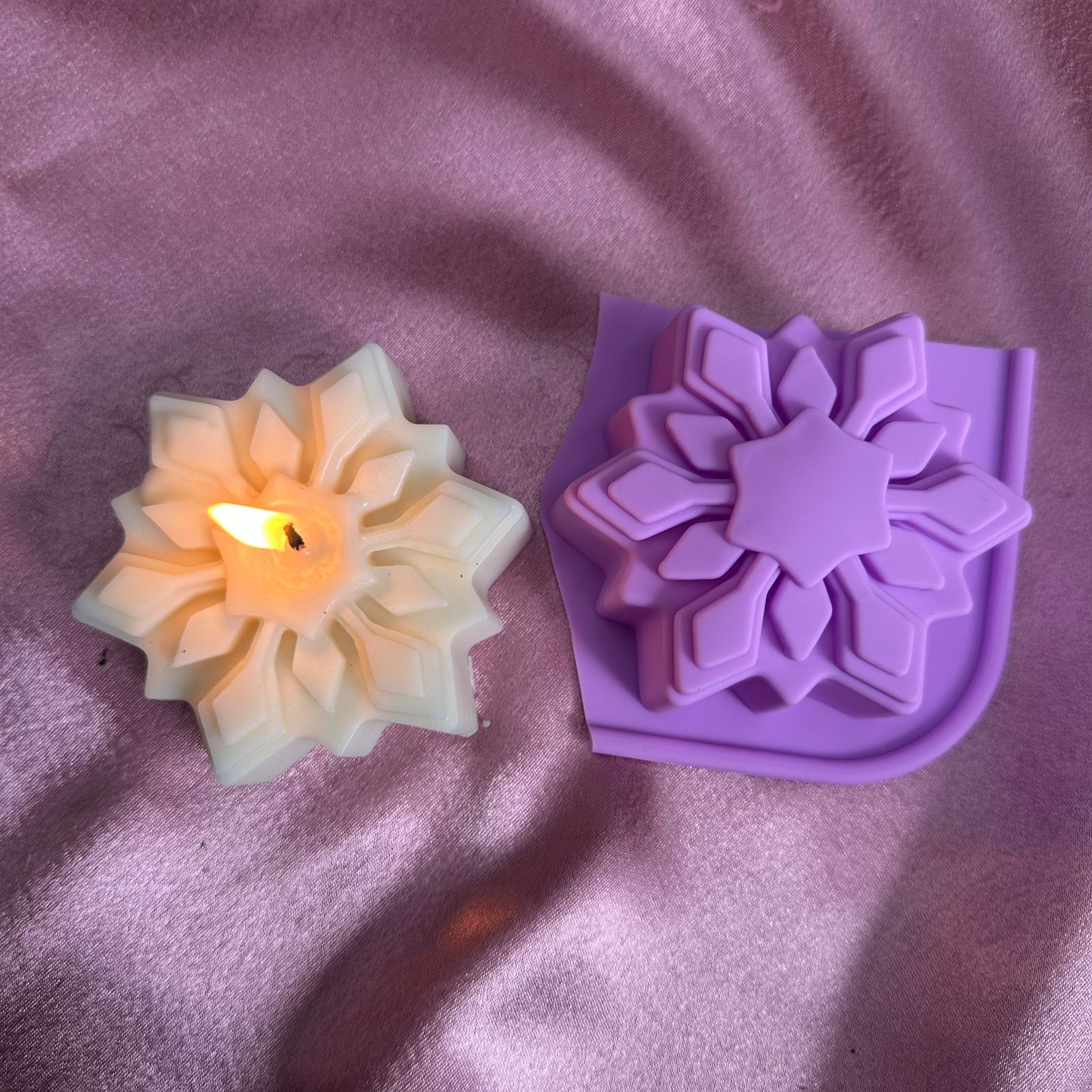 Snowflake Christmas candle mould C2