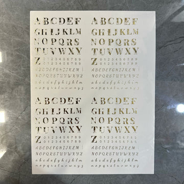 Gold embossed sheet alphabet 004