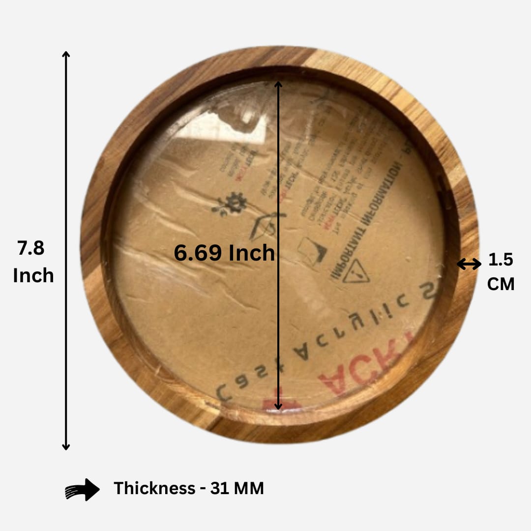 Round teak wood frame