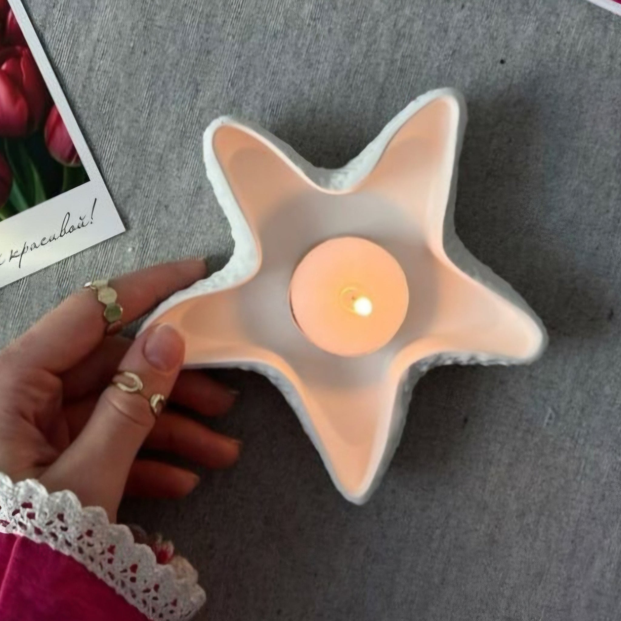 Designer star concrete jar