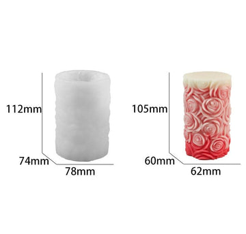 3d rose flower pillar candle mould
