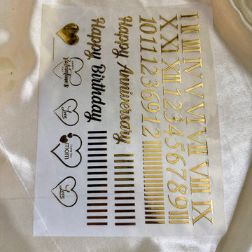 Numeric metal insert sheet A4