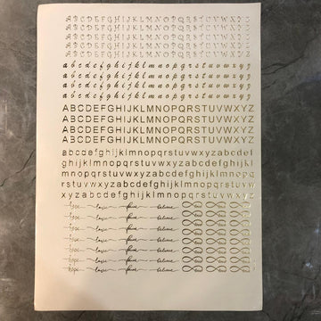 Gold embossed sheet alphabet 001