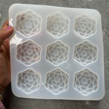 9 cavity 3d flower lotus mould