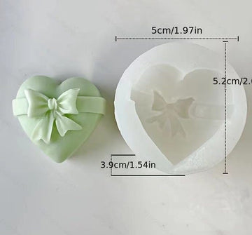 Bow heart candle mould