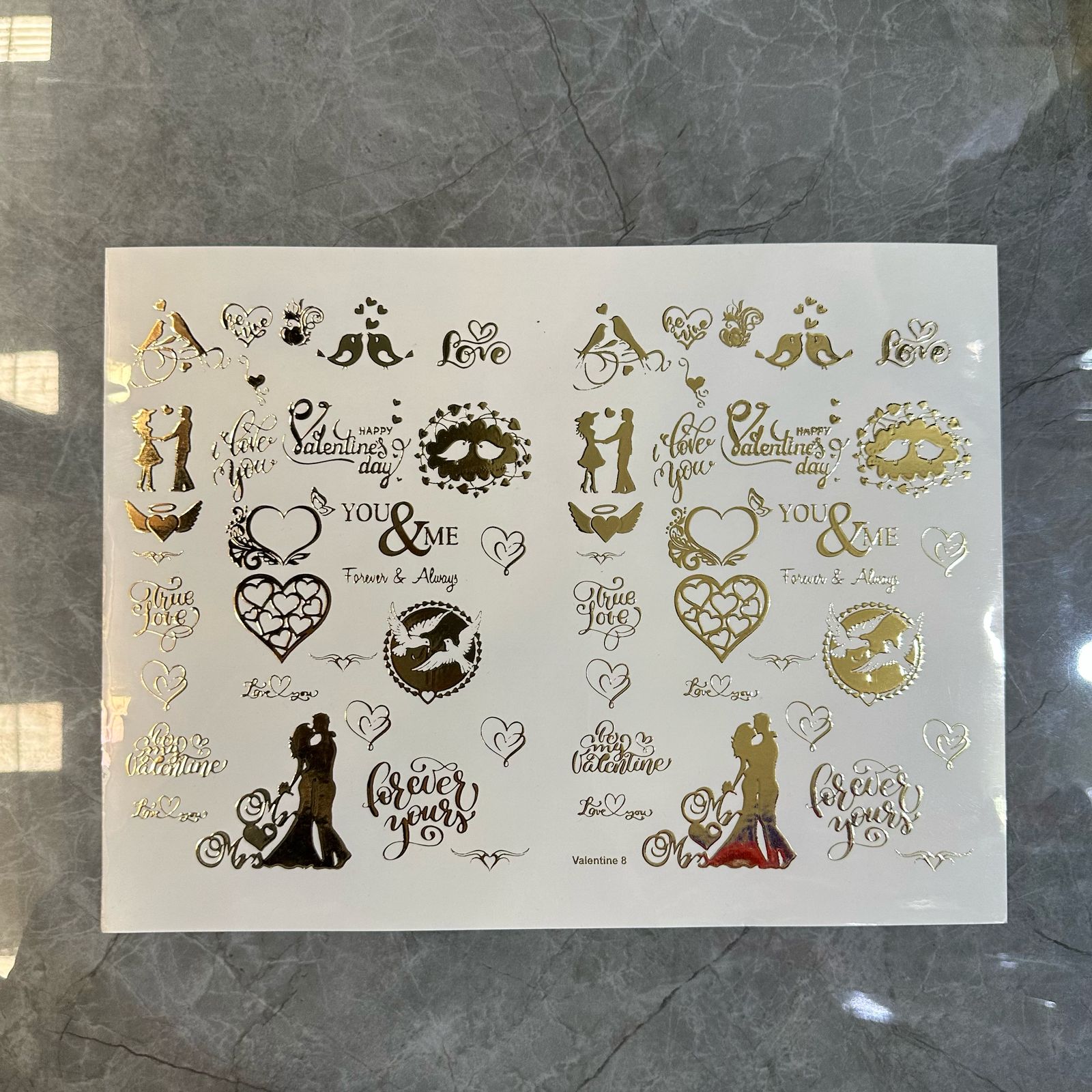 Couple Gold embossed sheet