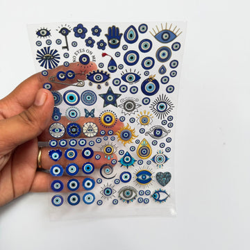 Evil eye peel off sticker sheet A6 002