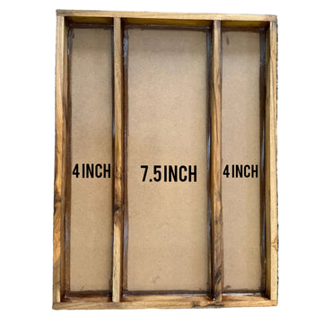 Teak wood frame 3 partition 18"*24"