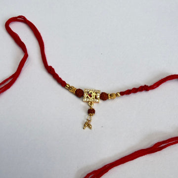 Ready om rudraksh hanging rakhi
