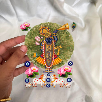 Shreenathji & cow peel off sticker sheet A6 004