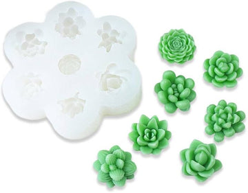 7 cavity succulent cactus candle mould