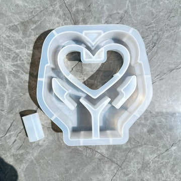 Dual hands heart planter mould