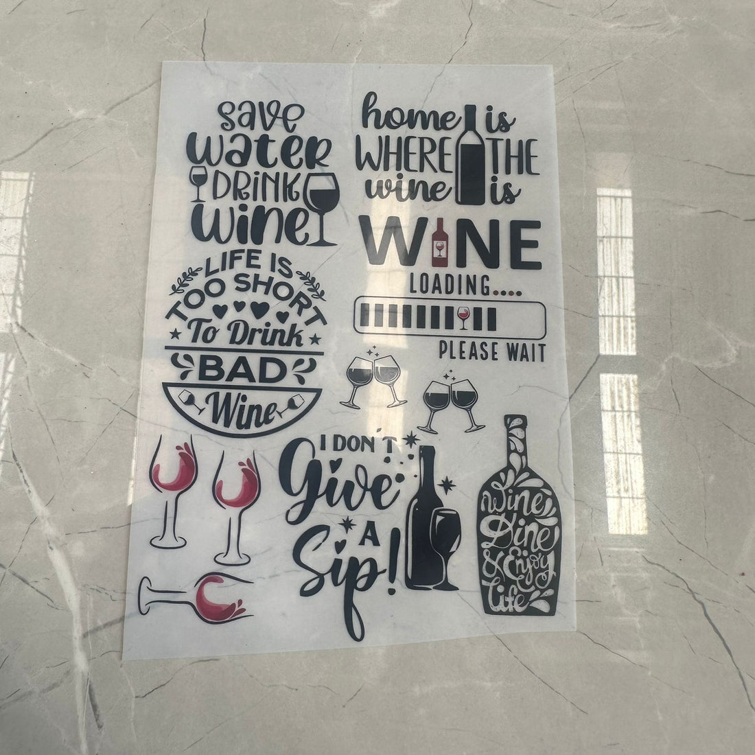 Wine Insert sheet