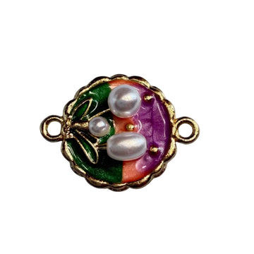 Round flower pearl rakhi charm 118