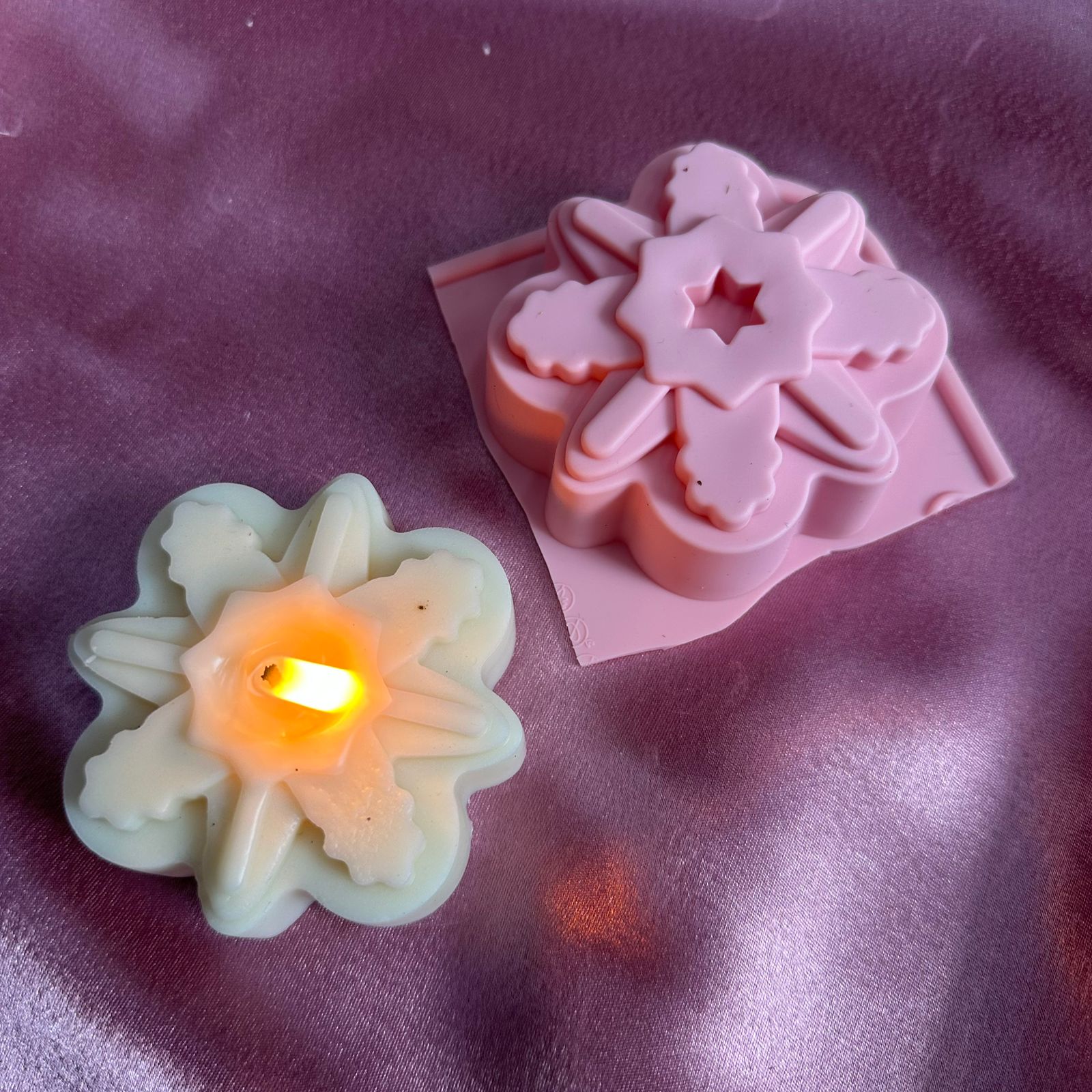 Snowflake Christmas candle mould C1