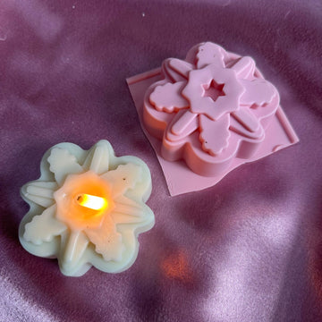 Snowflake Christmas candle mould C1